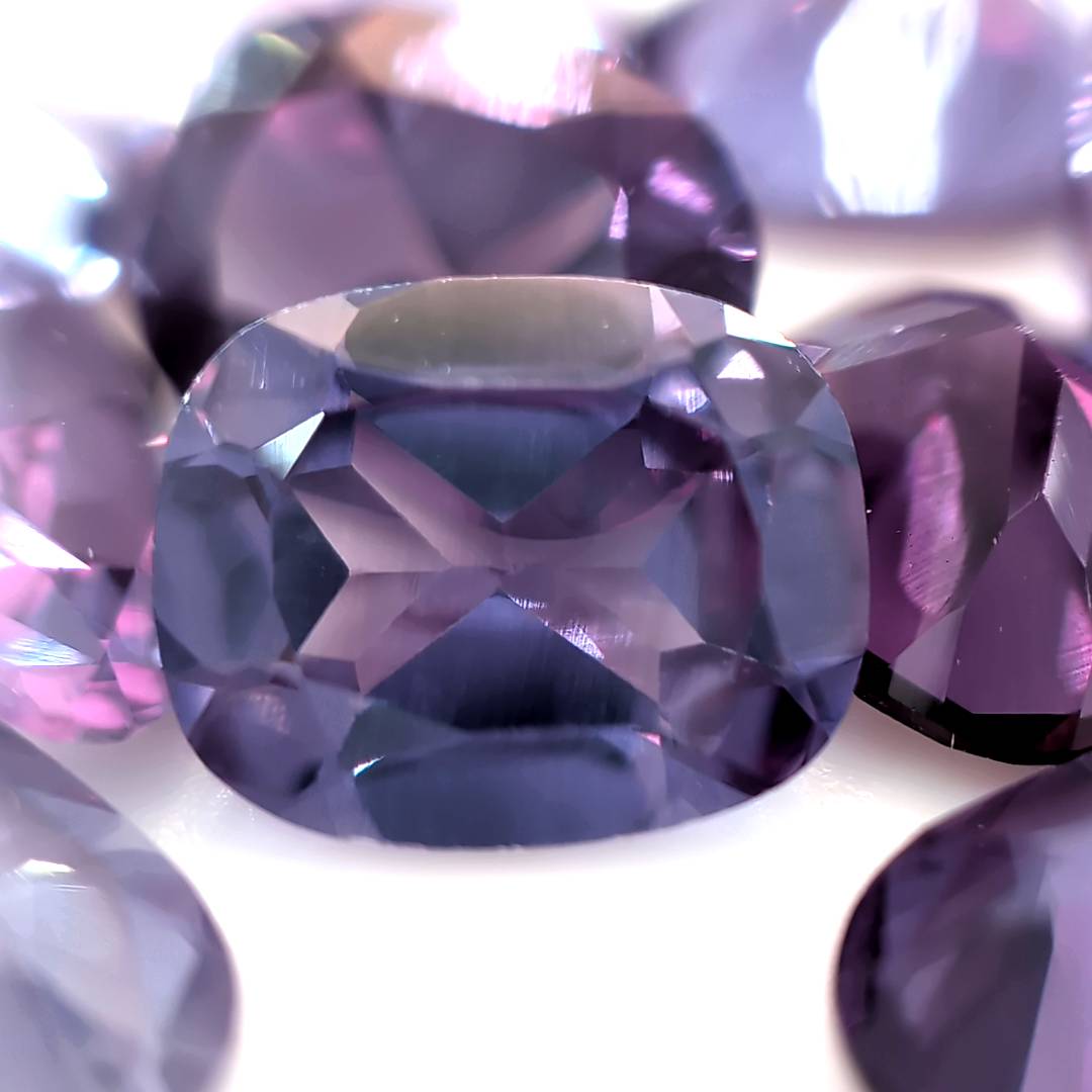 Rectangle Cushion Synthetic Alexandrite (Color-Change Sapphire) Corundum (White Cool Light)