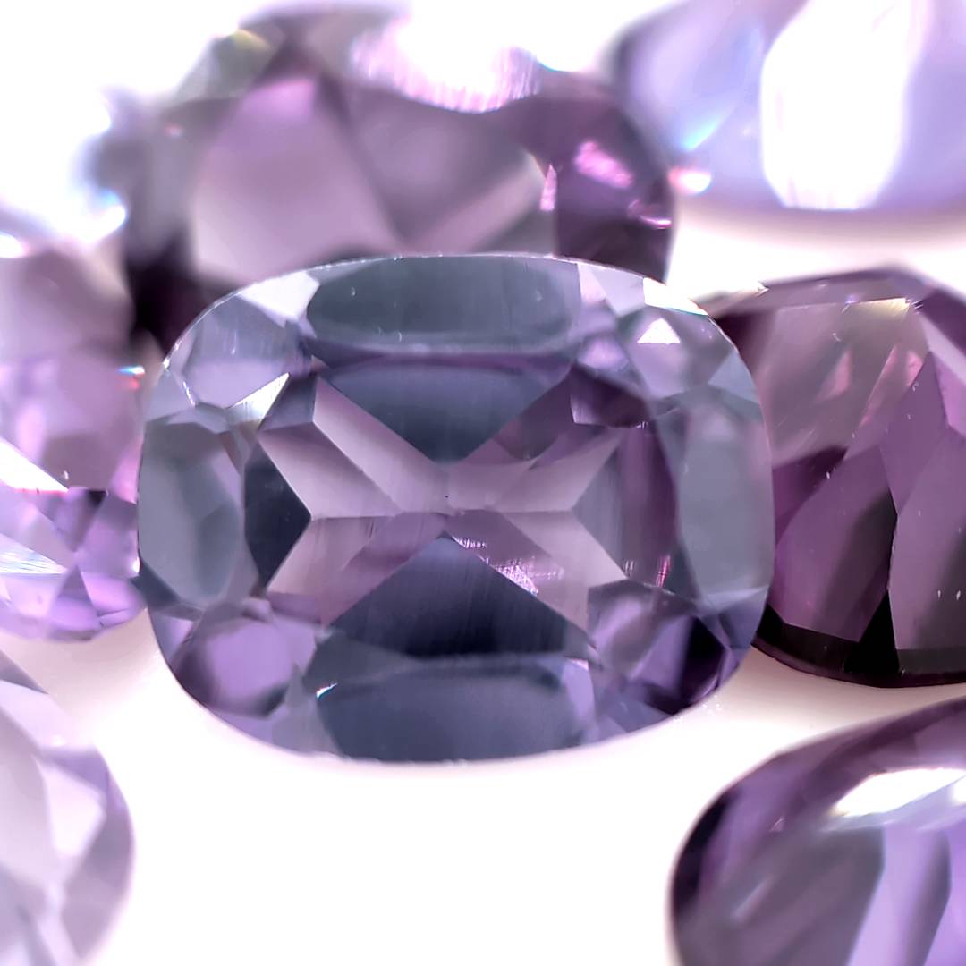 Rectangle Cushion Synthetic Alexandrite (Color-Change Sapphire) Corundum (Yellow Warm Light)