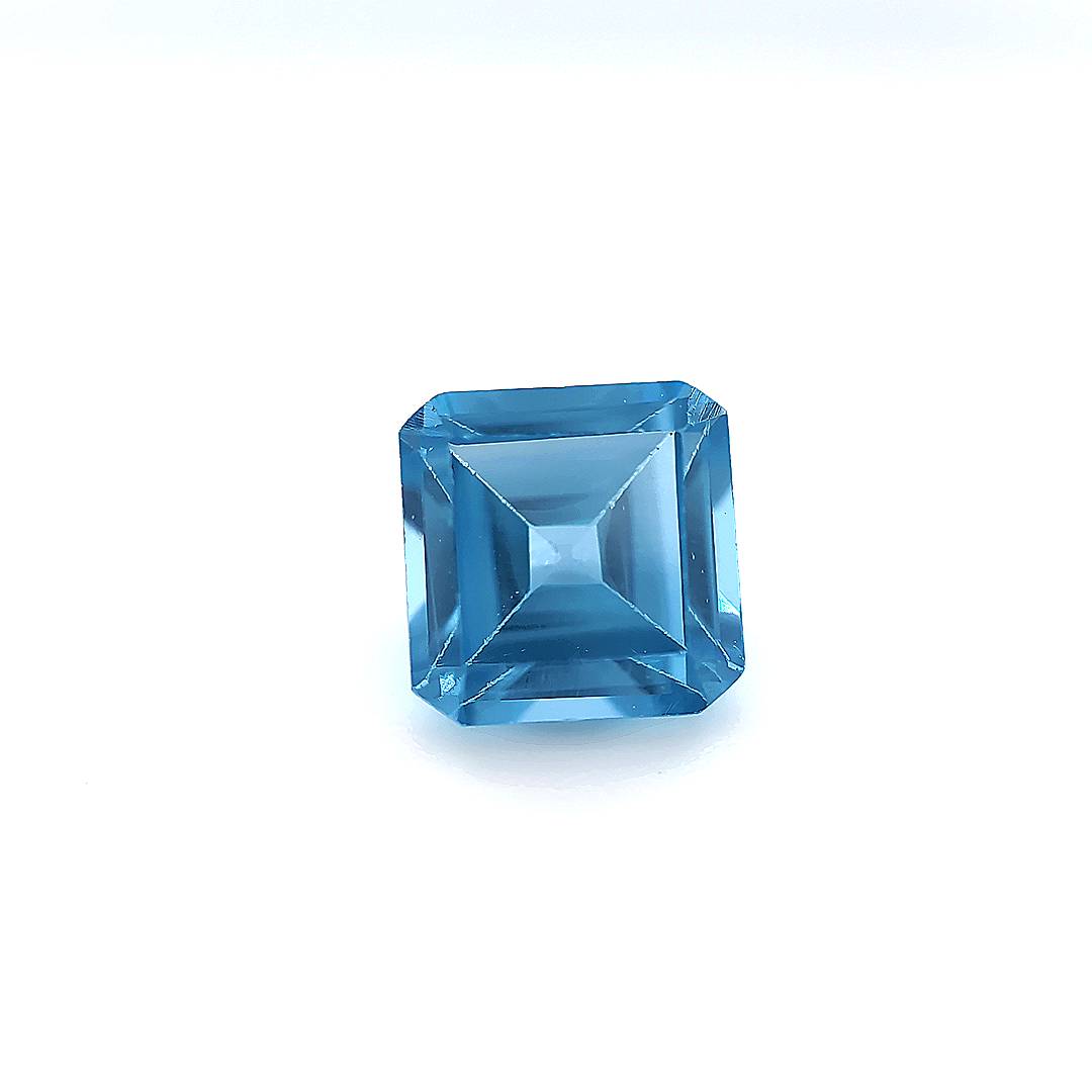 Asscher Square with Cut Corners Synthetic Aquamarine Spinel