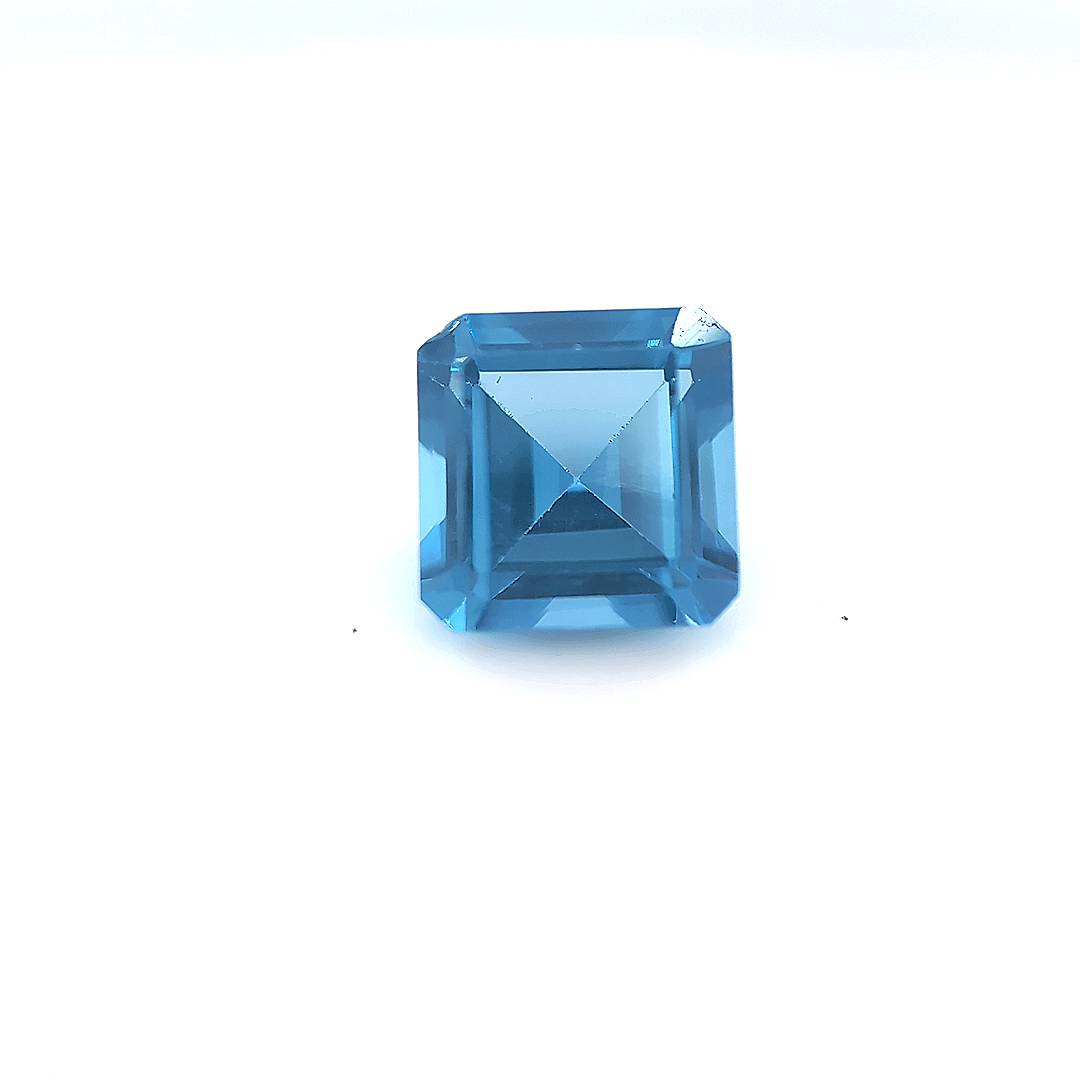 Asscher Square with Cut Corners Synthetic Blue Zircon Spinel