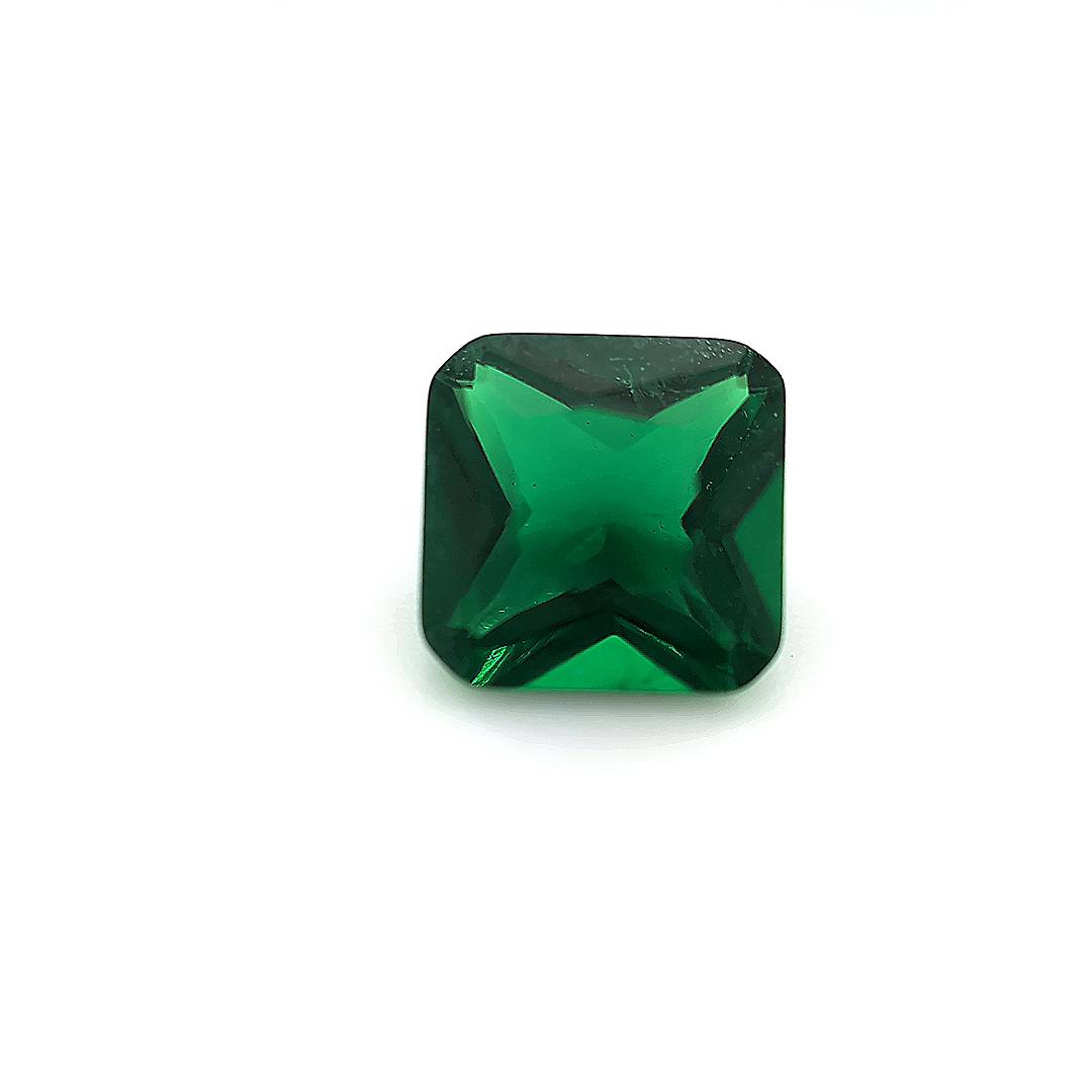 Asscher Square with Cut Corners Green Glass