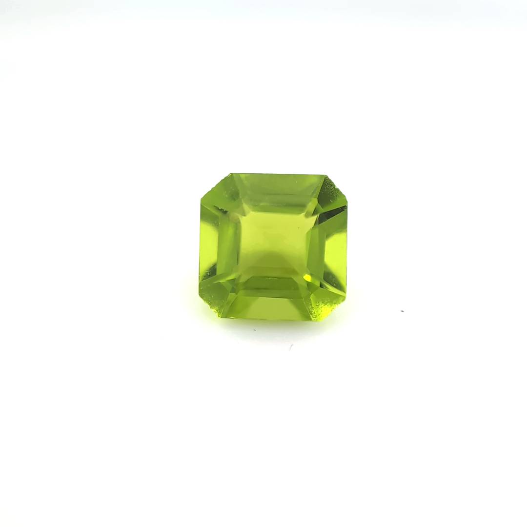 Asscher Square with Cut Corners Peridot Glass