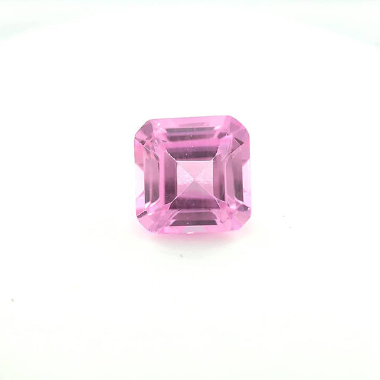 Asscher Square with Cut Corners Synthetic Rose Sapphire Corundum