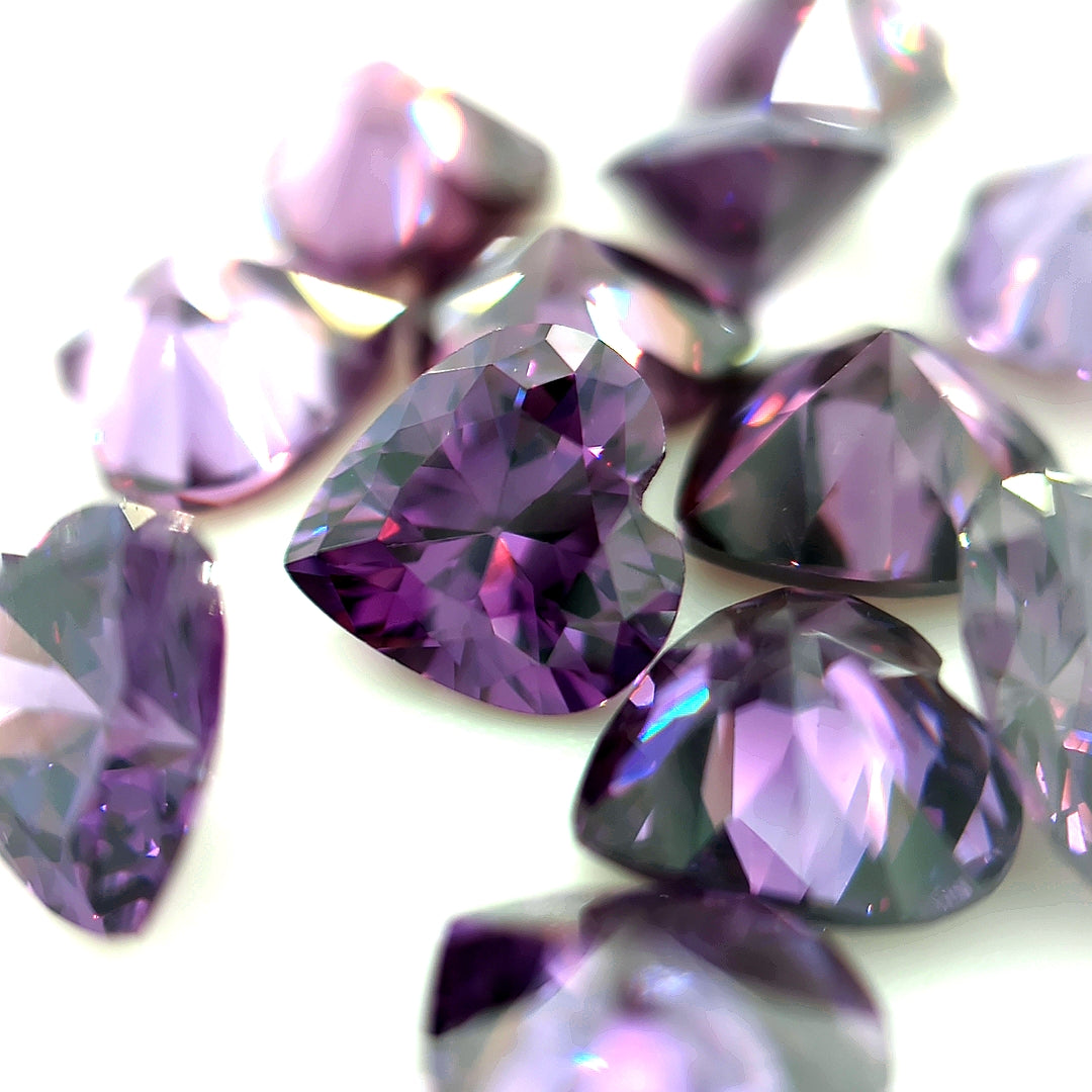 Heart Amethyst CZ