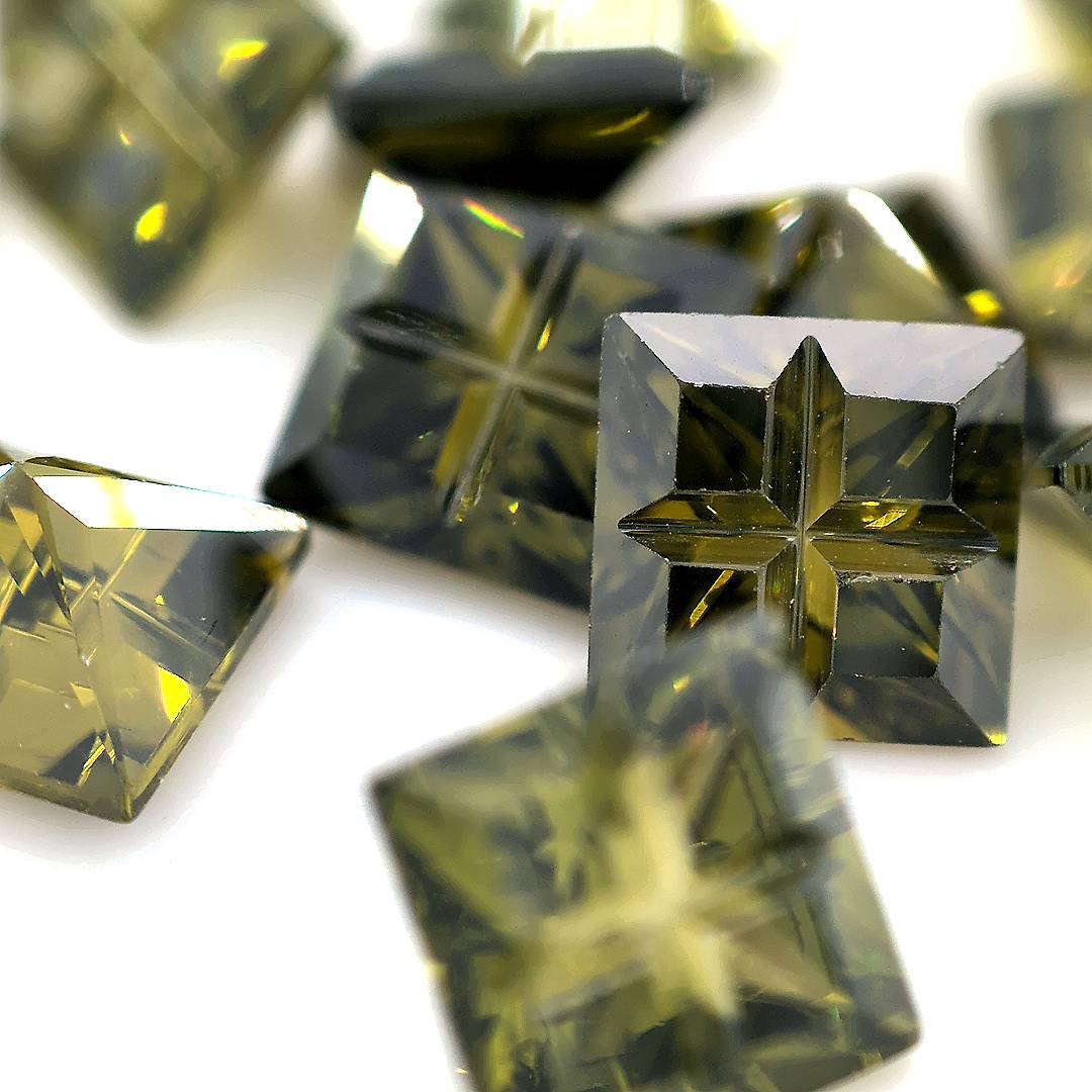 Invisible Square Dark Peridot CZ