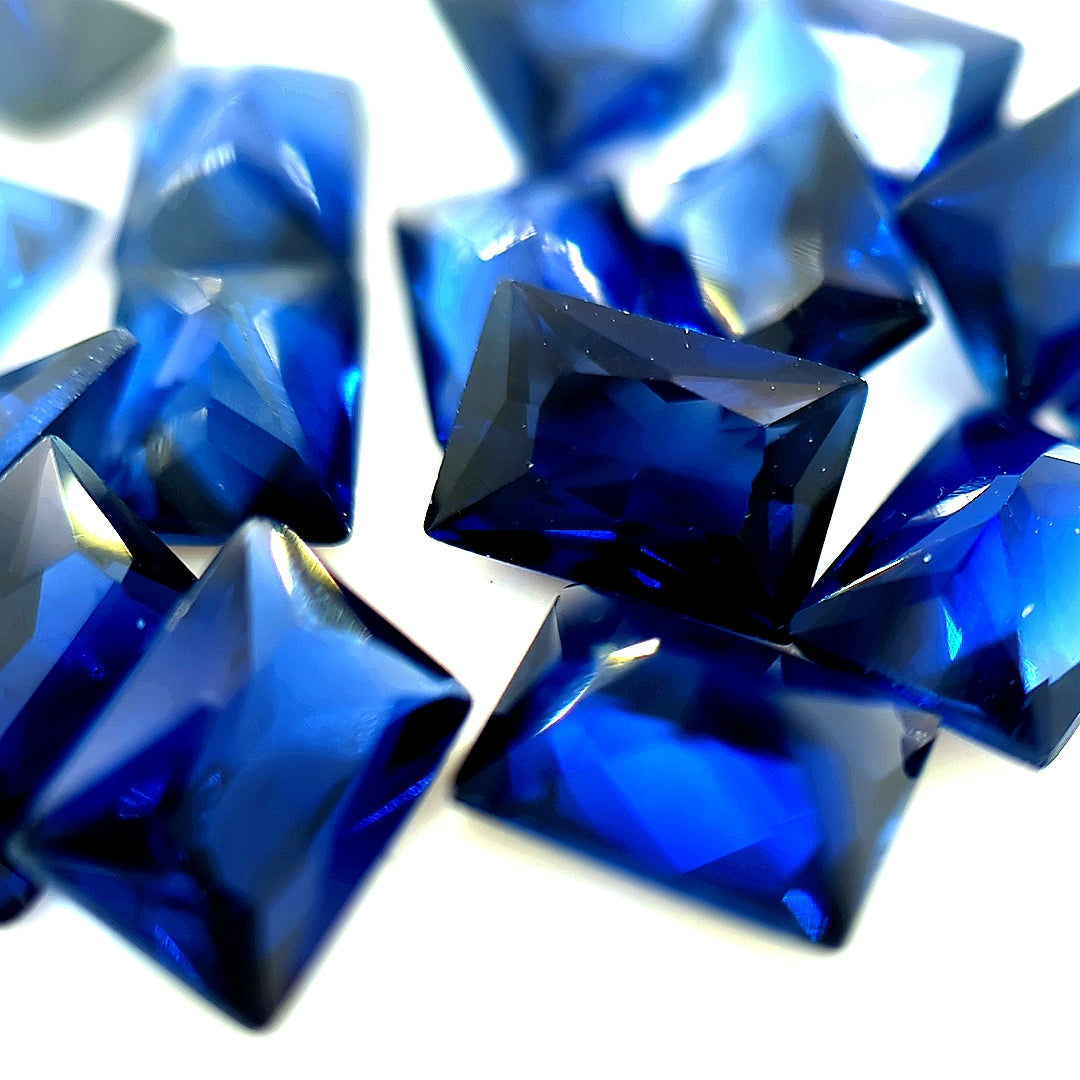 Rectangle Synthetic Blue Sapphire Corundum