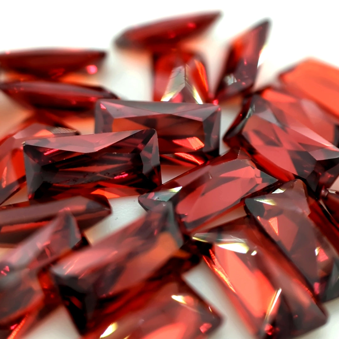 Straight Baguette Garnet CZ