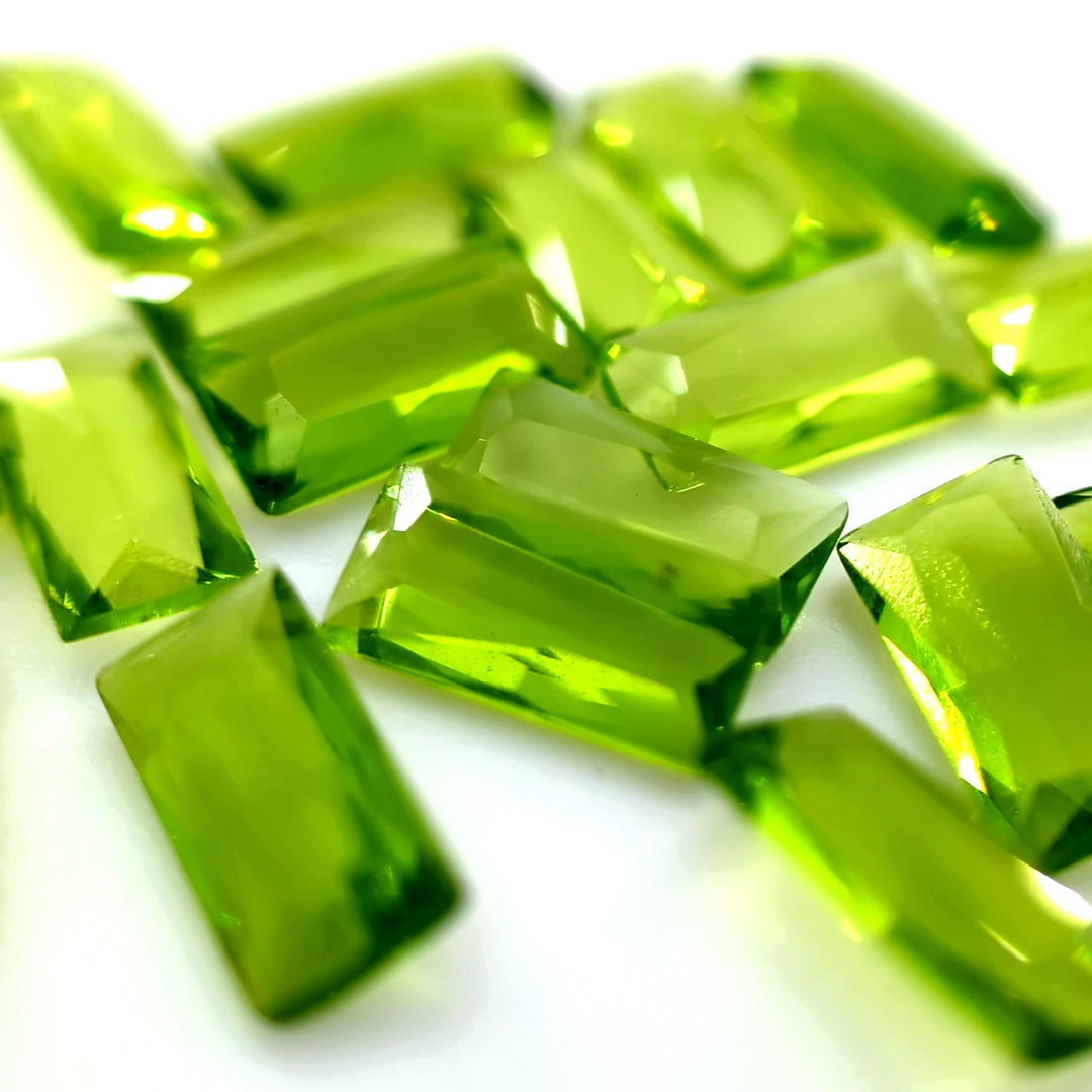 Straight Baguette Peridot Glass