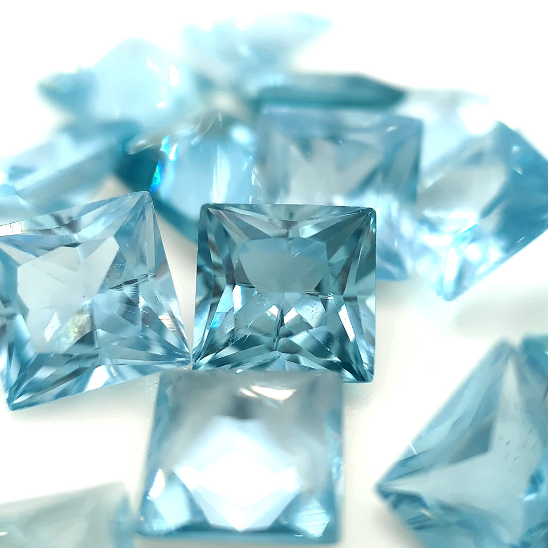 Square Synthetic Aquamarine Spinel