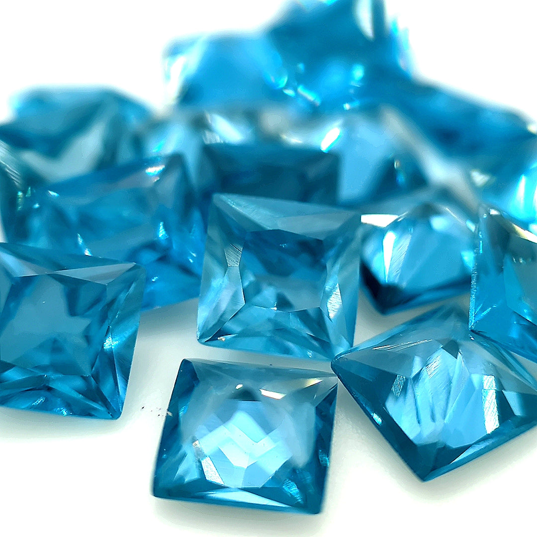 Square Synthetic Blue Zircon Spinel
