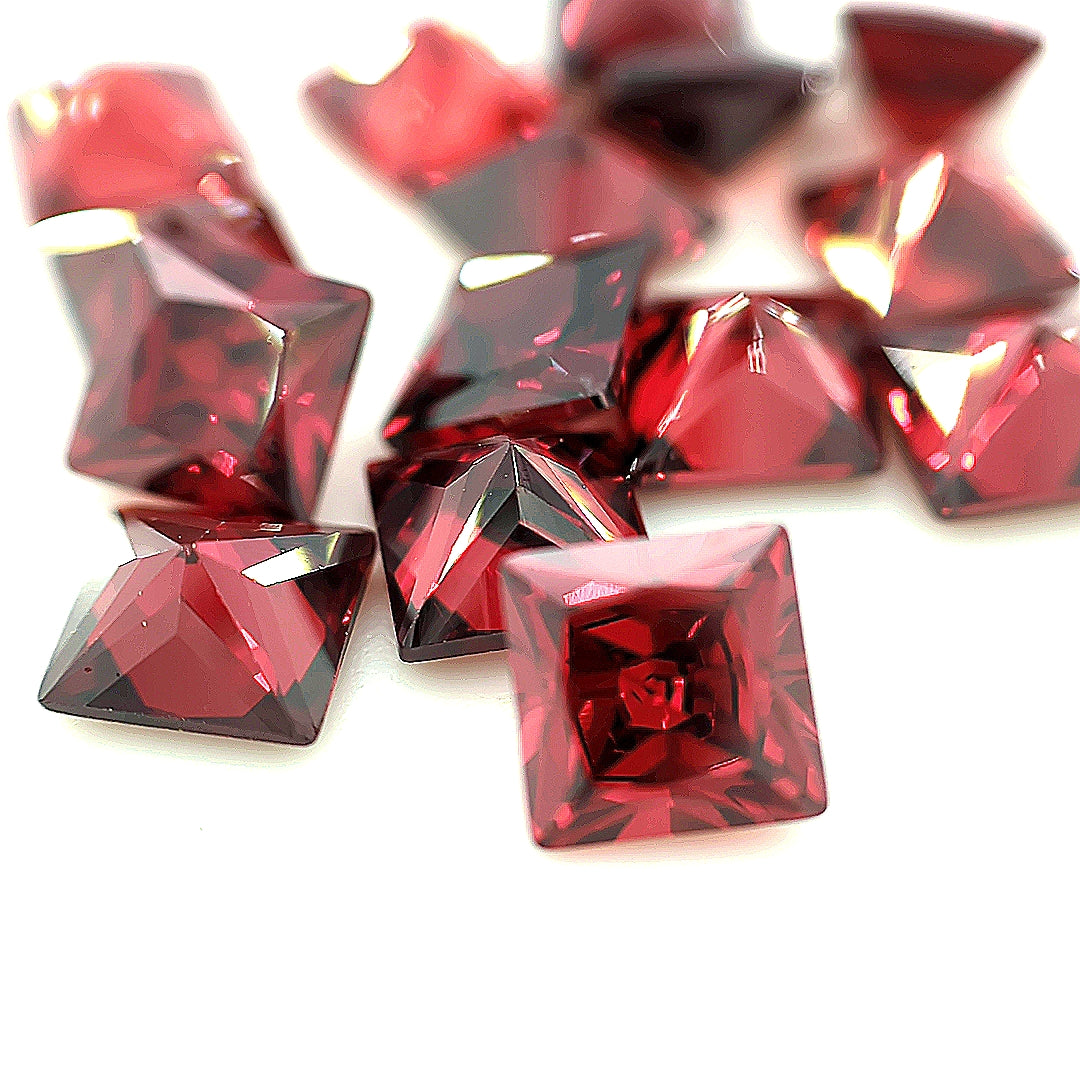 Square Garnet CZ