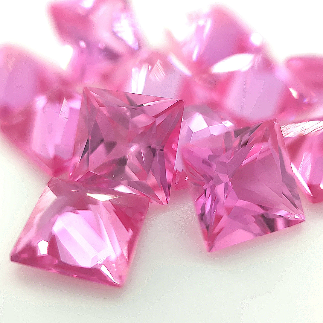 Square Synthetic Rose Corundum