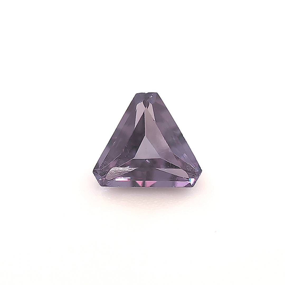 Triangle with Cut Corners Synthetic Alexandrite (Color Change Sapphire) Corundum (Warm light)