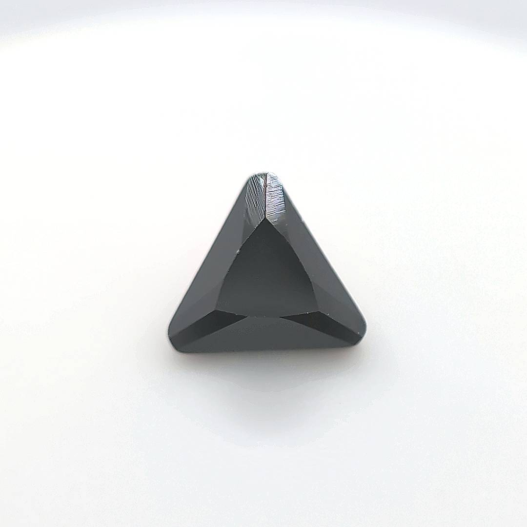 Triangle with Cut Corners Black CZ