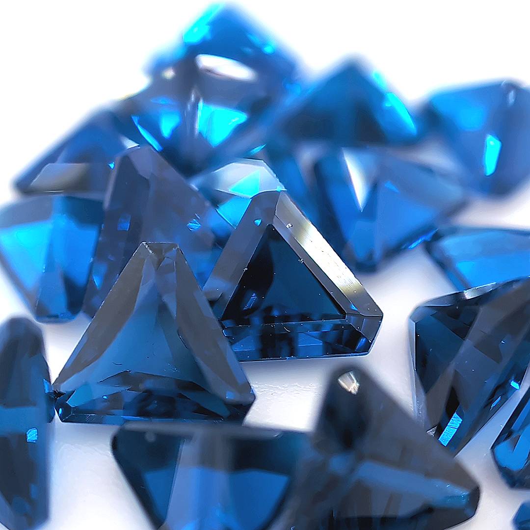 Triangle with Cut Corners Synthetic Blue Spinel