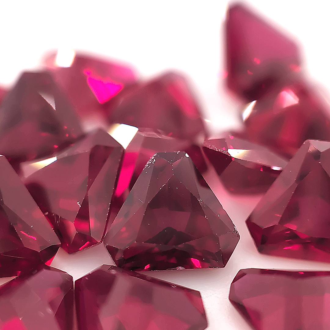 Triangle with Cut Corners Synthetic Garnet Corundum