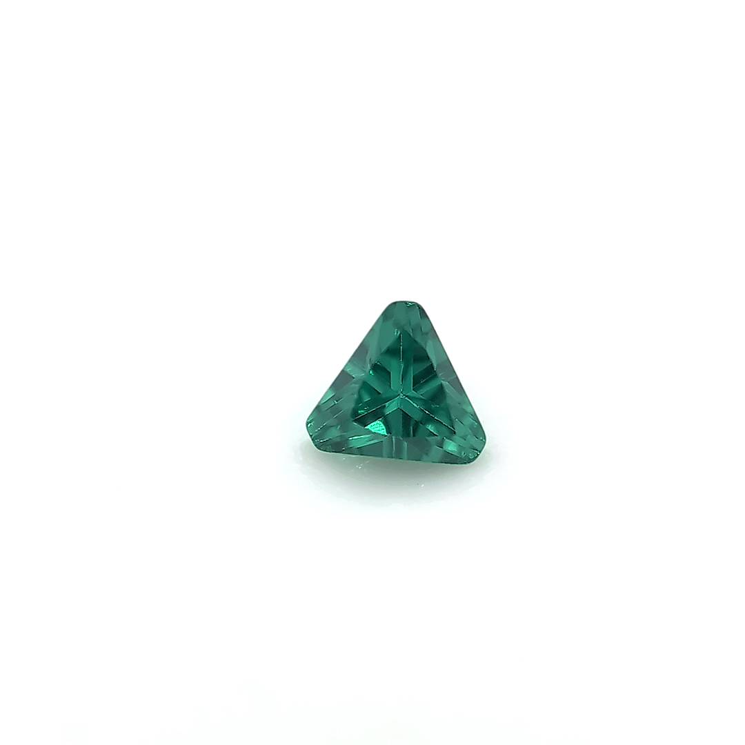 Triangle with Cut Corners Green CZ