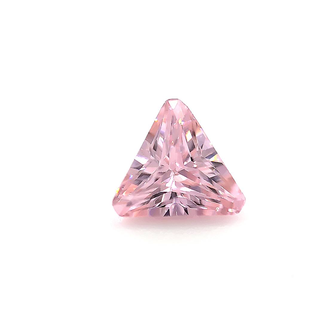 Triangle with Cut Corners Pink CZ