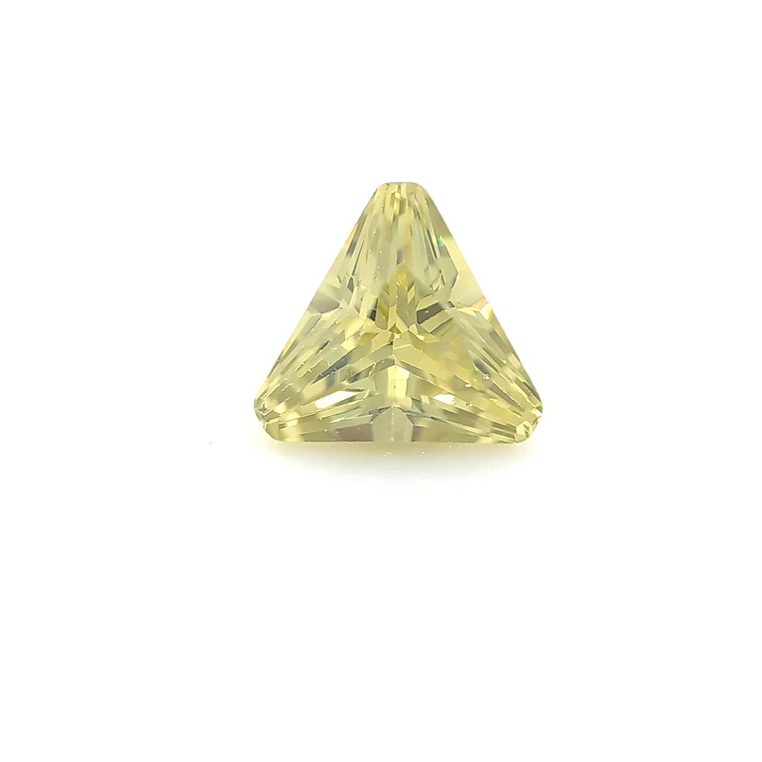 Triangle with Cut Corners Light Peridot CZ