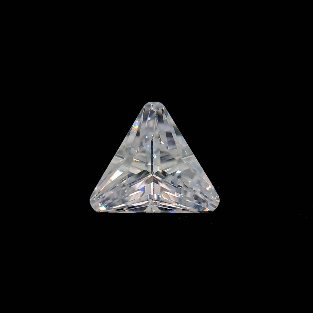 Triangle with Cut Corners White CZ