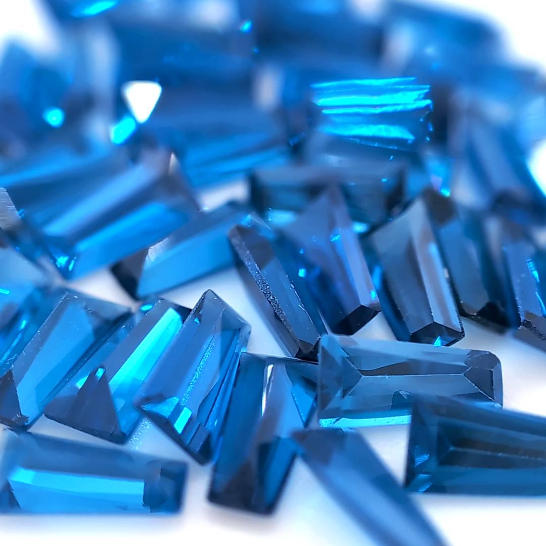 Tapered Baguette Synthetic Blue Spinel