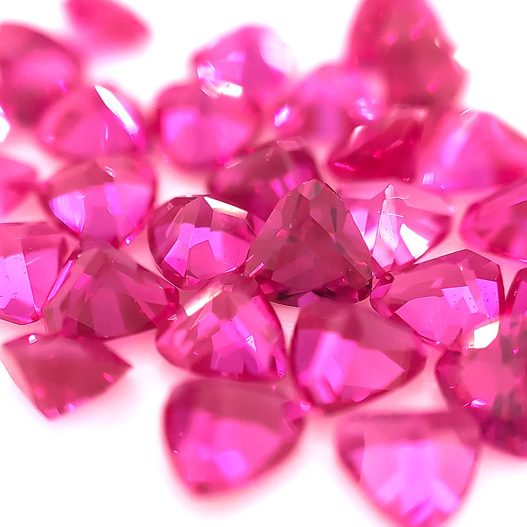 Trillion Synthetic Red Ruby Corundum