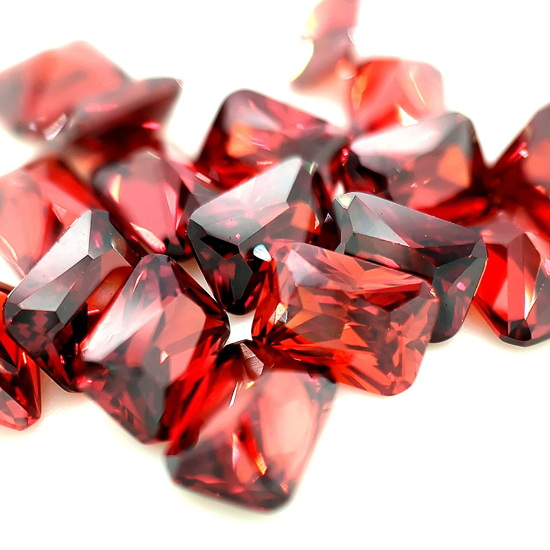 Octagon Garnet CZ