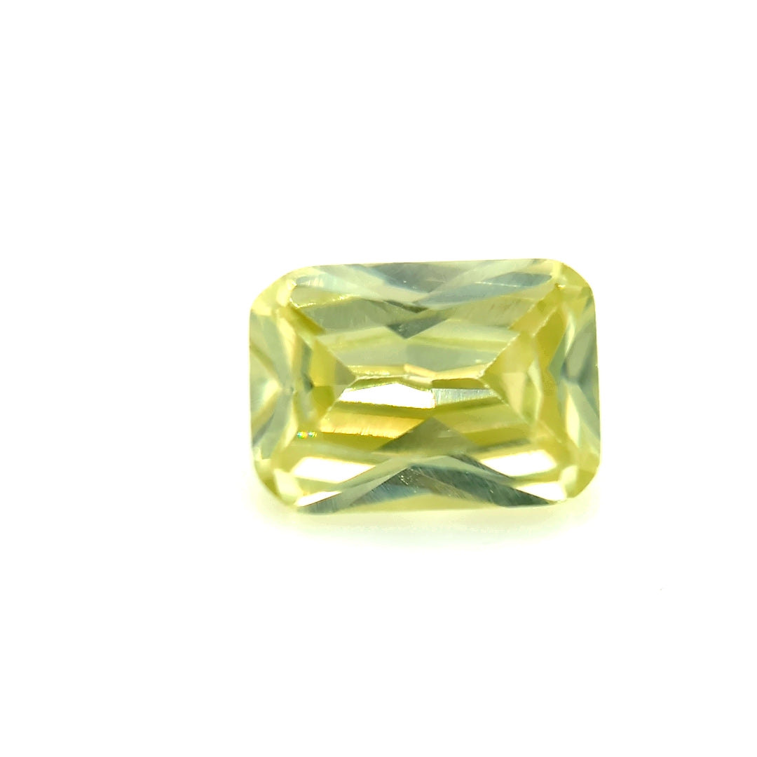 Octagon Light Peridot CZ