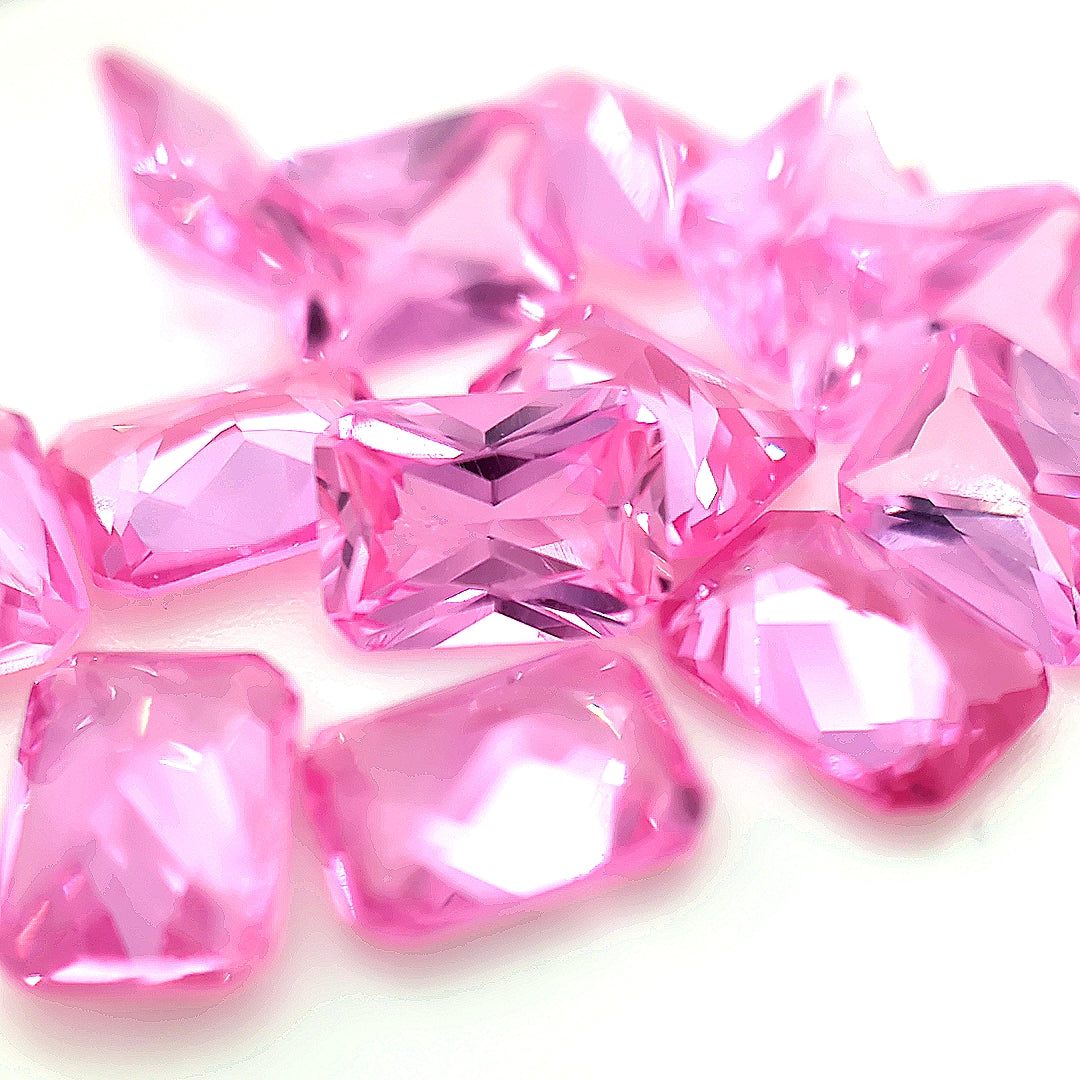 Octagon Synthetic Rose Sapphire Corundum