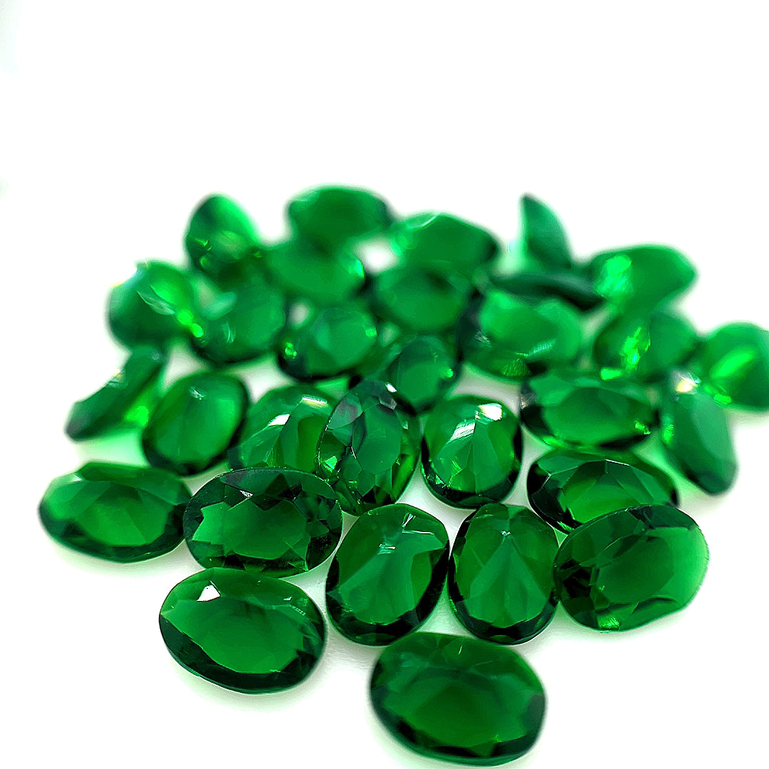 Oval Green Glass