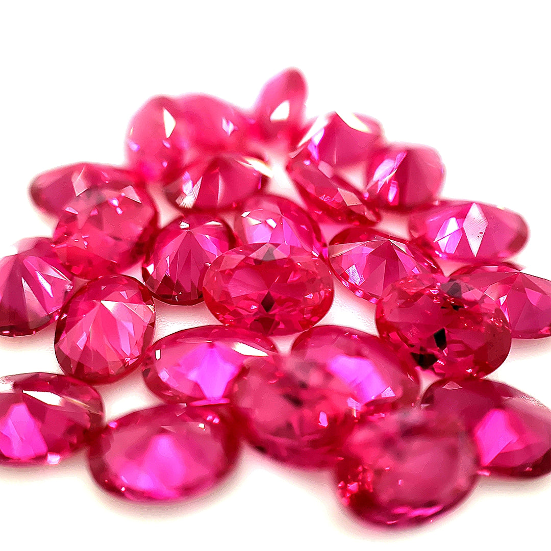 Oval Synthetic Red Ruby Corundum