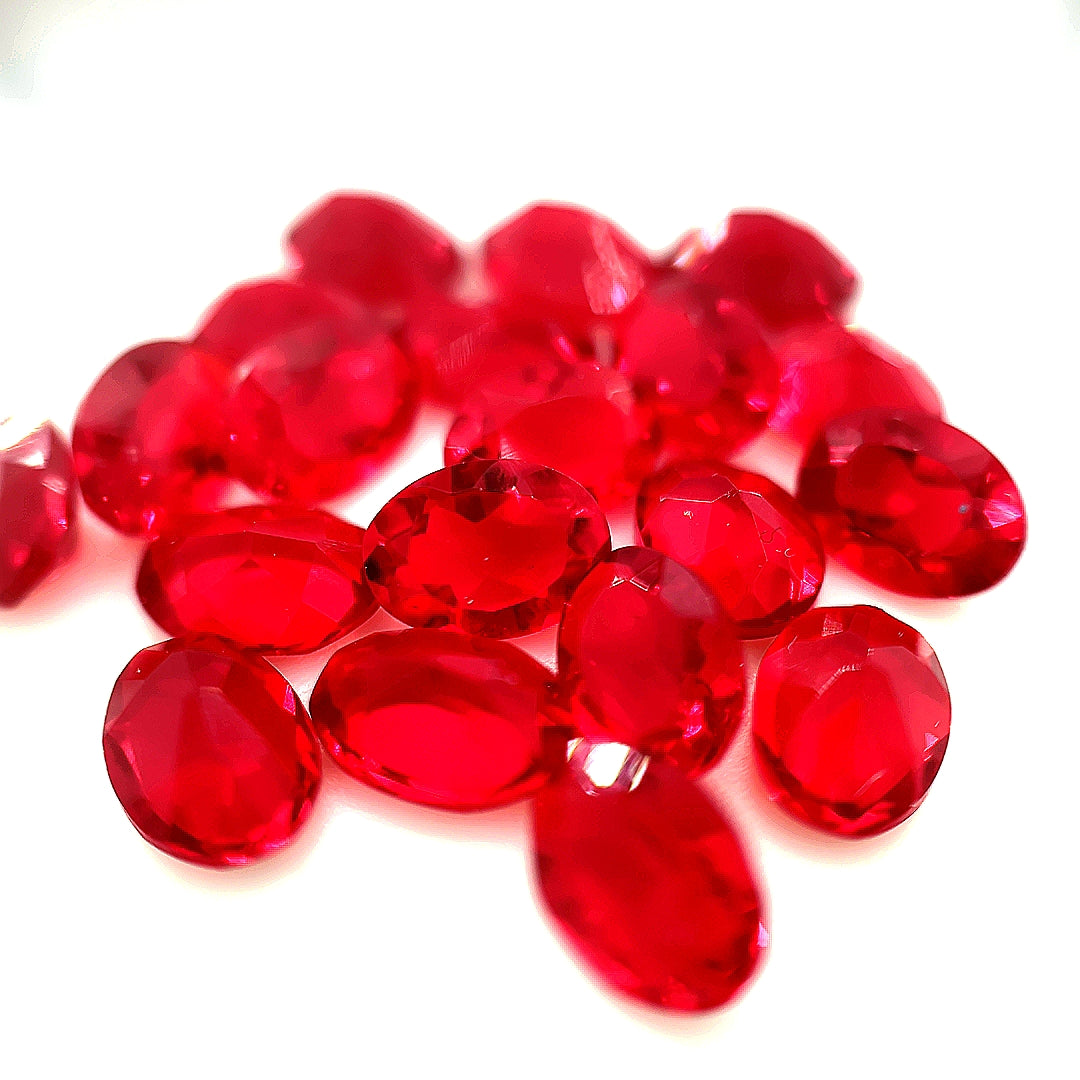 Oval Red Glass