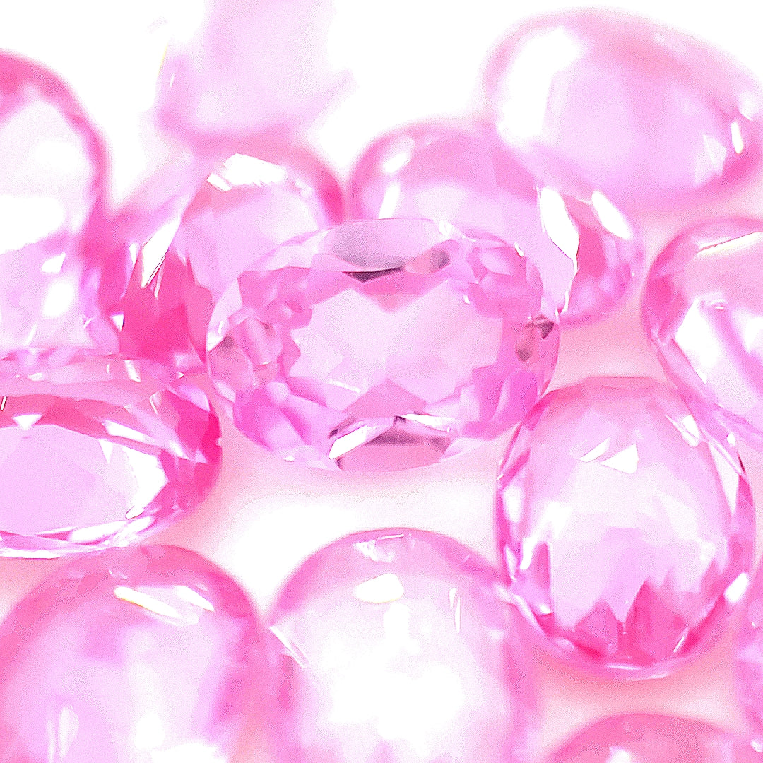 Oval Synthetic Rose Sapphire Corundum