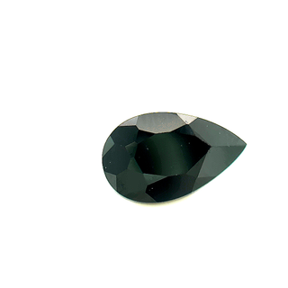 Pear Faceted Dyed Black Onyx Chalcedony (Agate)