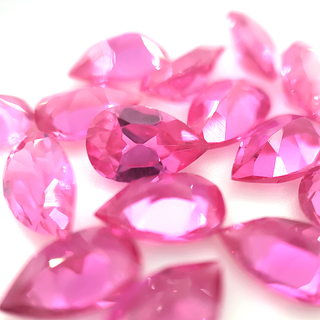 Pear Synthetic Pink Sapphire Corundum