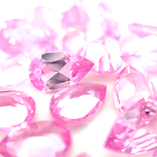 Pear Synthetic Rose Sapphire Corundum