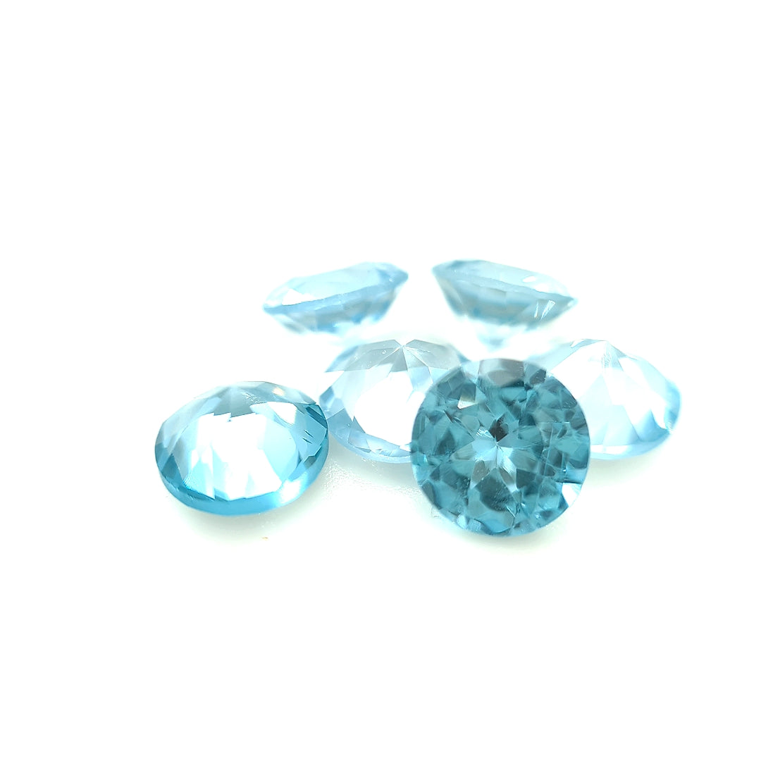 Round Synthetic Aquamarine Spinel