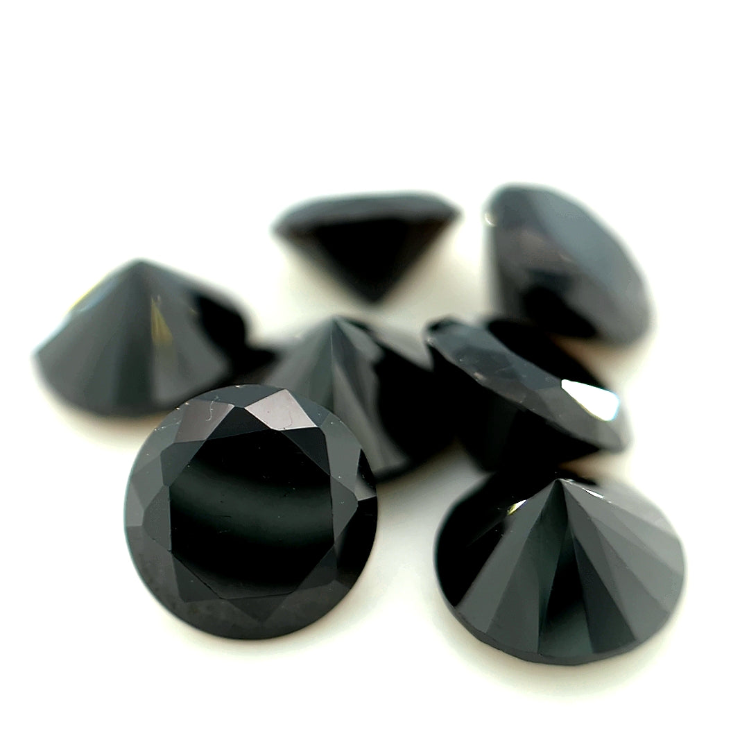 Round Black CZ