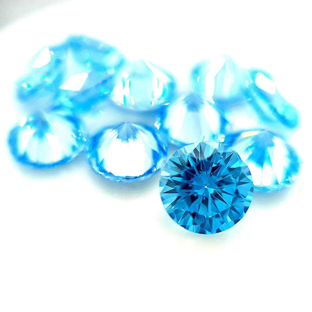 Round Blue CZ