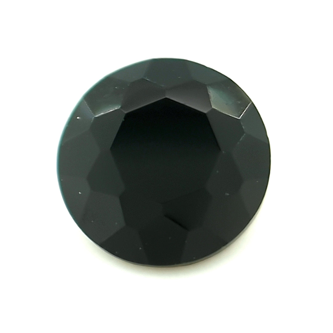 Round Faceted Dyed Black Onyx Calcedony (Agate)