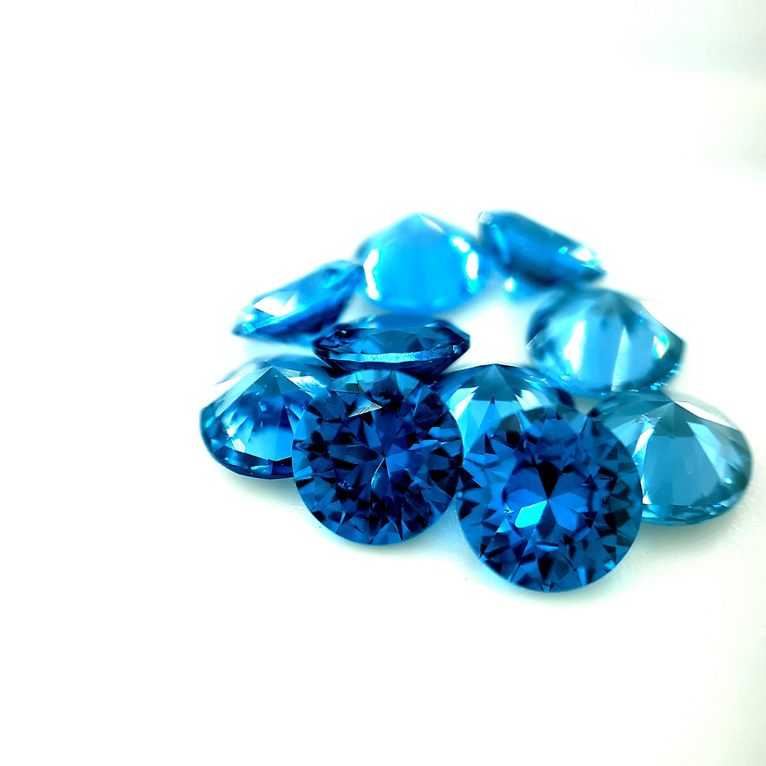 Round Synthetic Blue Zircon Spinel