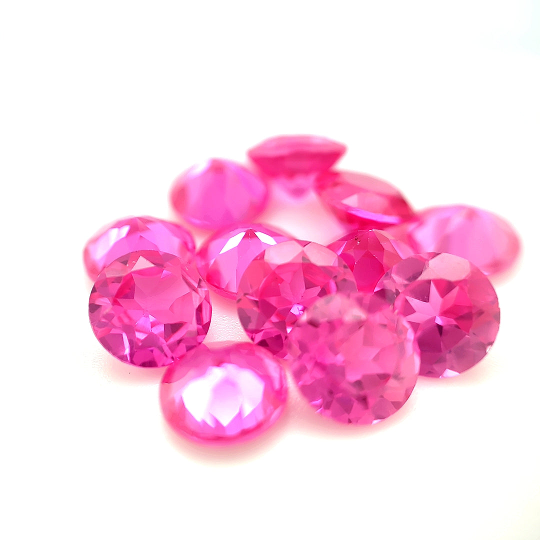 Round Synthetic Pink Sapphire Corundum