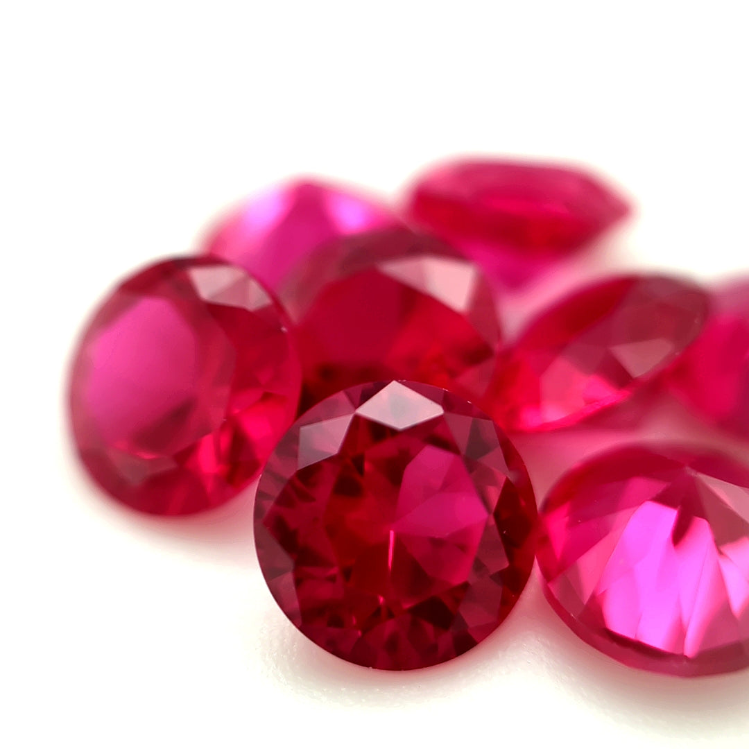 Round Synthetic Red Ruby Corundum