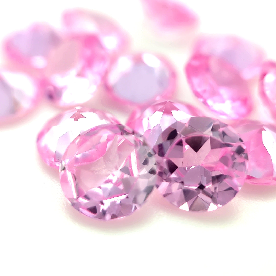 Round Synthetic Rose Sapphire Corundum