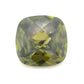 Square Cushion Checkerboard Dark Peridot CZ