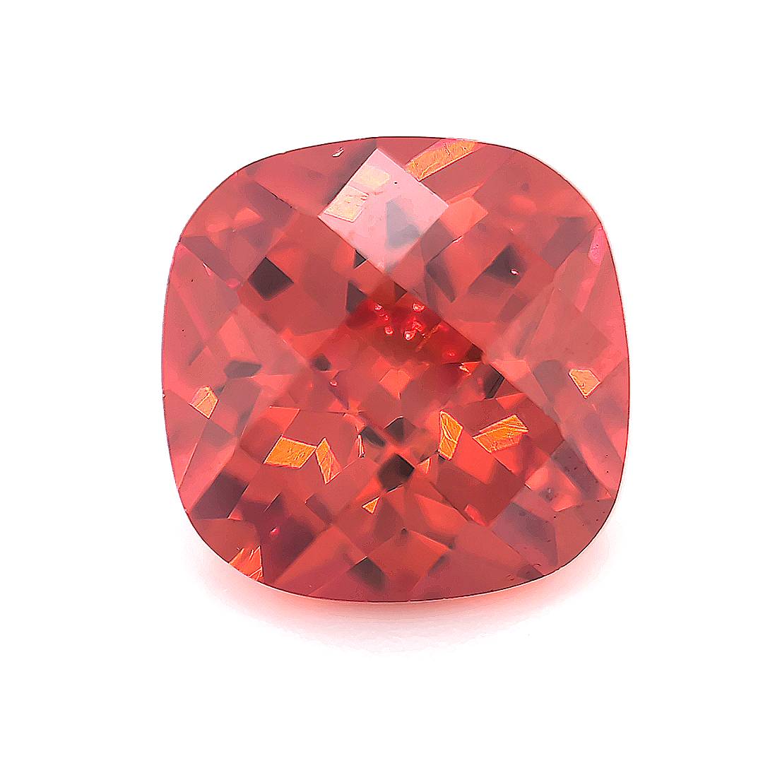 Square Cushion Checkerboard Orange CZ