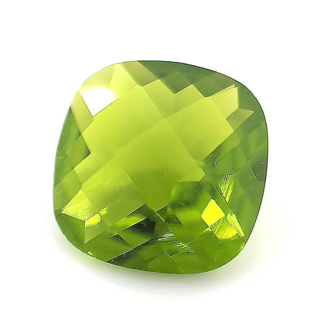 Square Cushion Checkerboard Peridot Glass