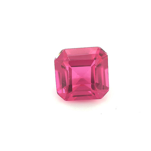 Asscher Square with Cut Corners Synthetic Pink Sapphire Corundum