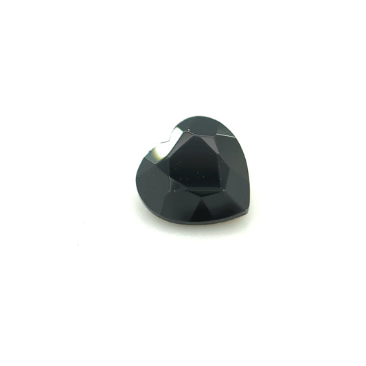 Heart Faceted Dyed Black Onyx Calcedony (Agate)