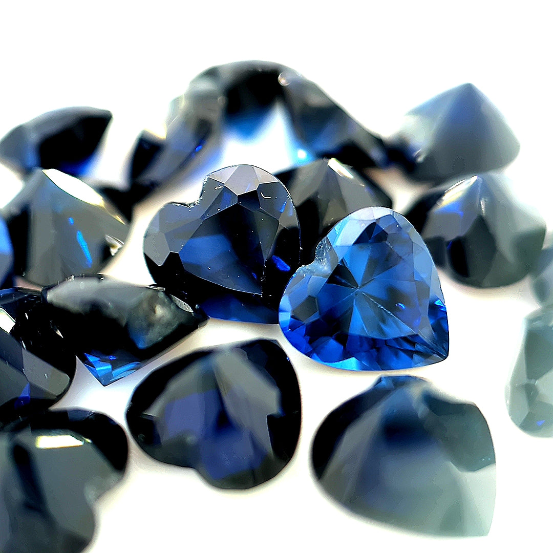 Heart Synthetic Blue Sapphire Corundum